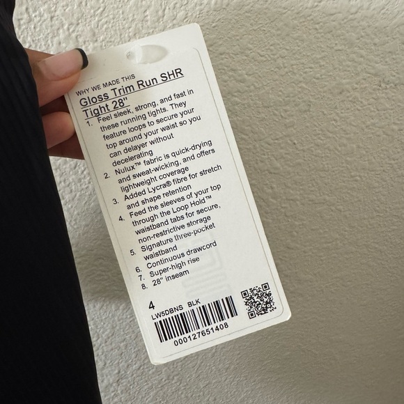 Lululemon Brand New Gloss Trim Run Super High-Rise Tight 28" - Picture 3 of 3